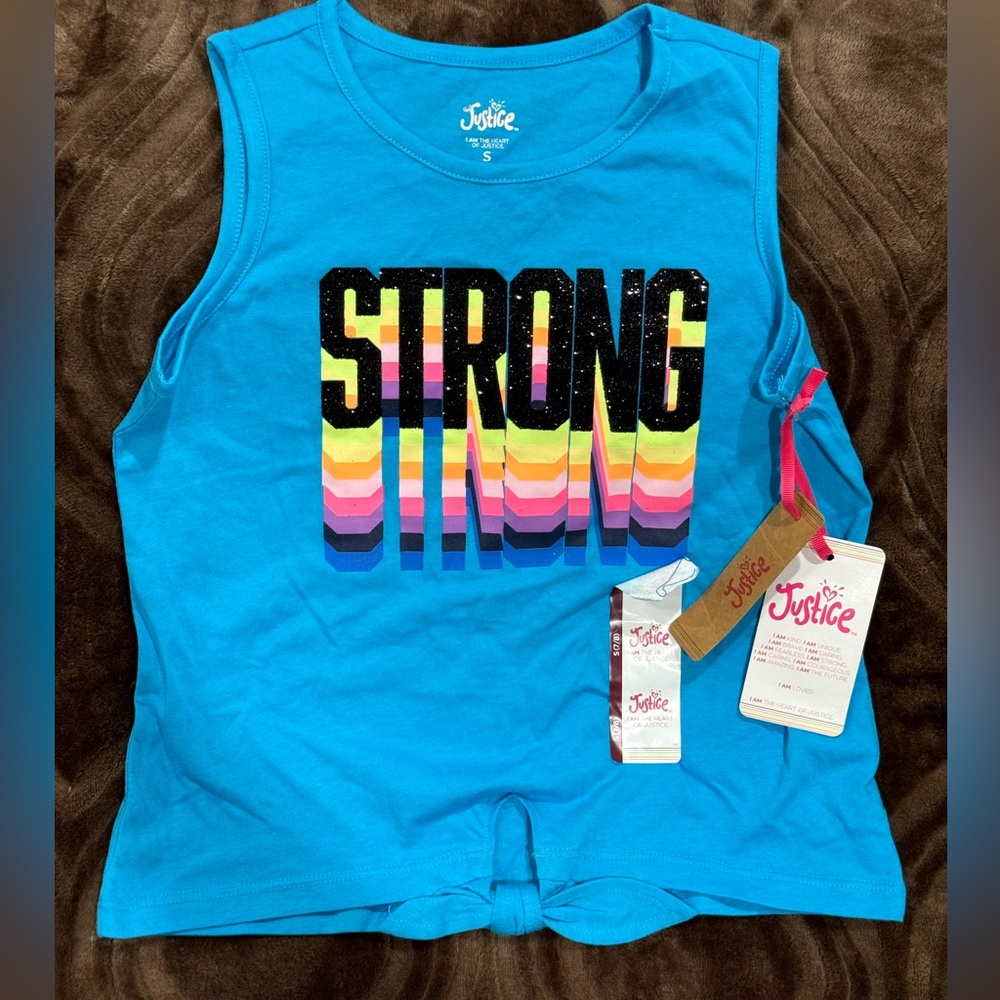 Justice little girls tank sz 7/8 small NWT